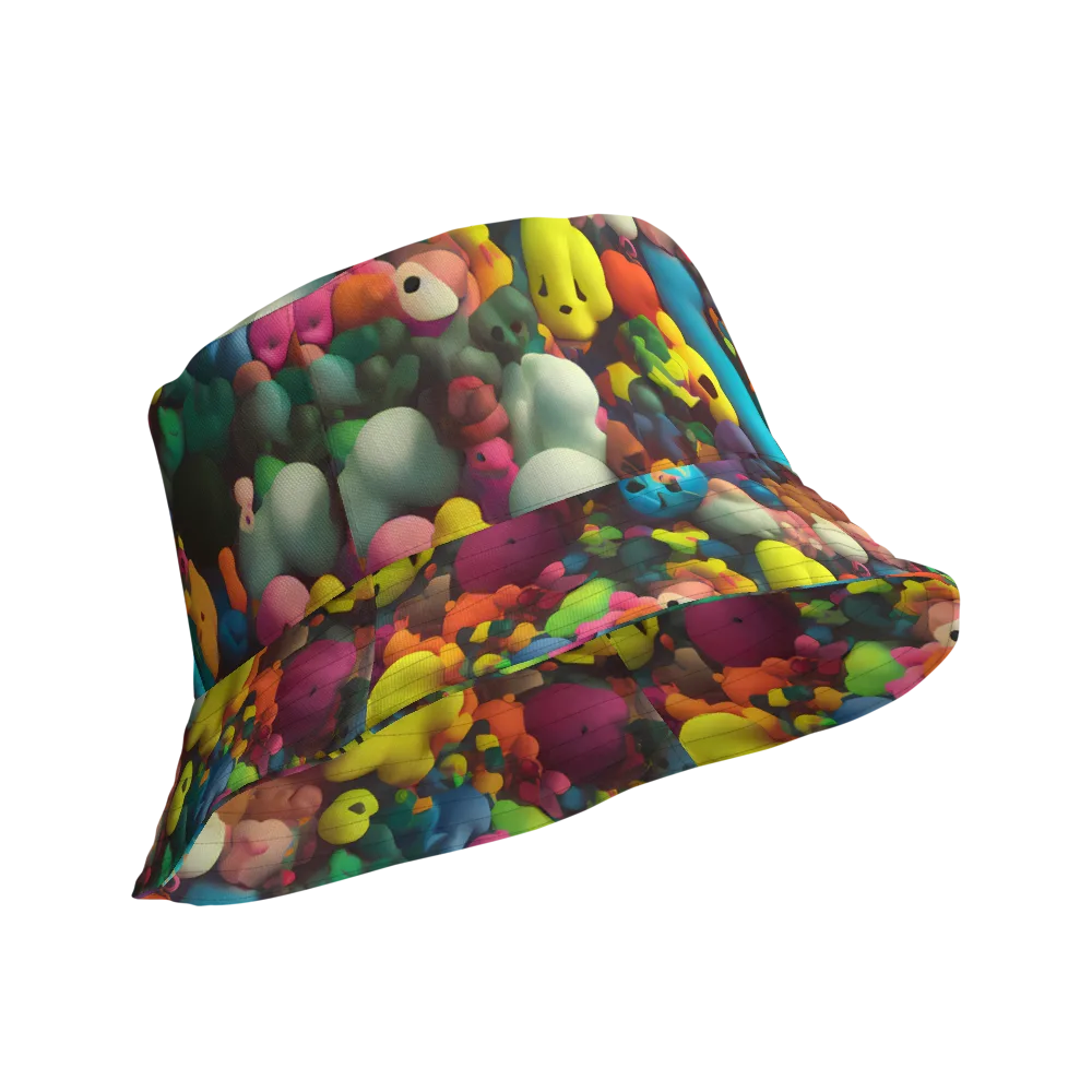 Bubble Pop Art on Reversible Bucket Hat — Product details Outside