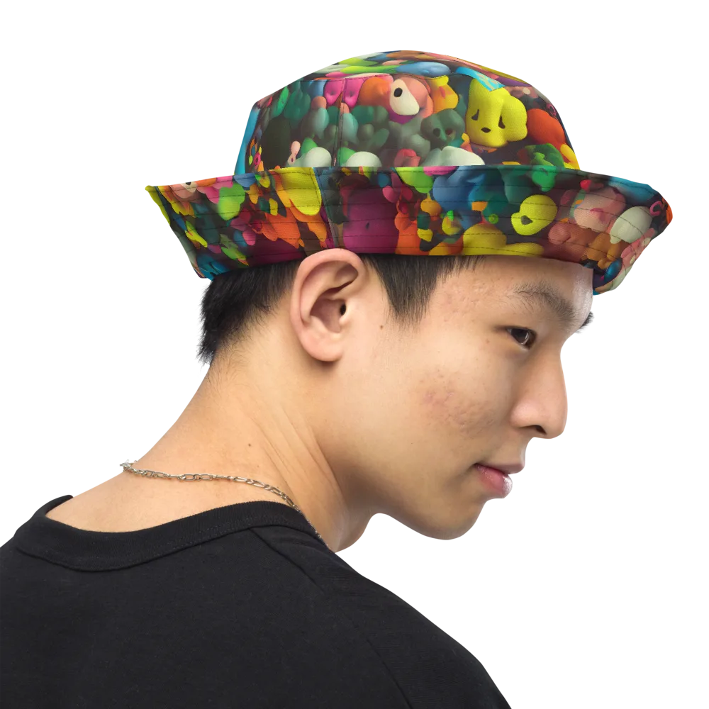 Bubble Pop Art on Reversible Bucket Hat — Right Outside