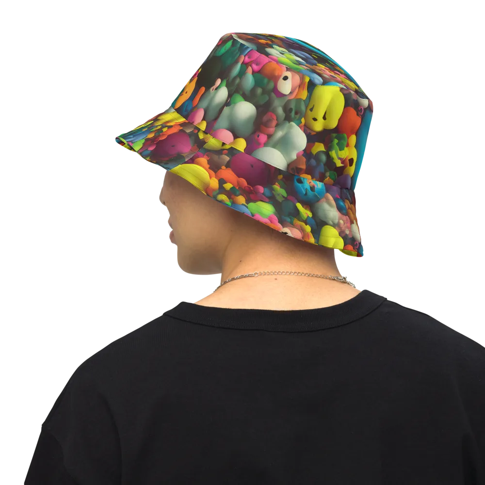 Bubble Pop Art on Reversible Bucket Hat — Back Inside