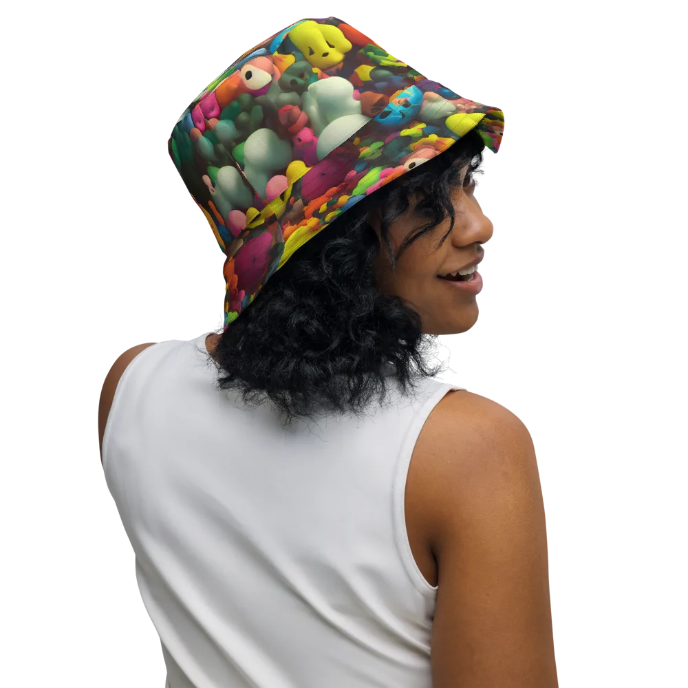 Bubble Pop Art on Reversible Bucket Hat — Right Outside