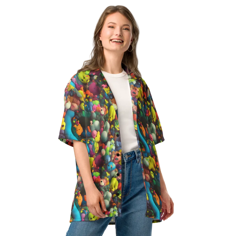 Bubble Pop Art on Button Shirt — Front