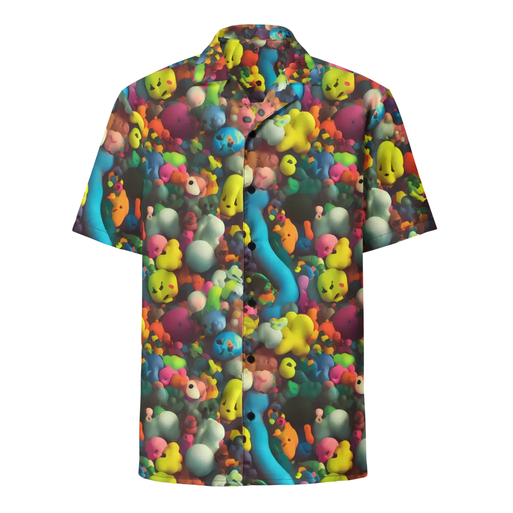 Bubble Pop Art on Button Shirt — Front