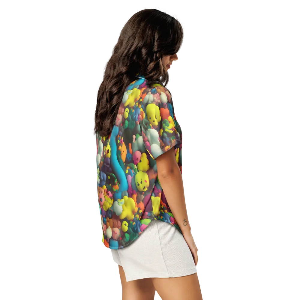Bubble Pop Art on Women's Short Sleeve Pajama Top — Right Back
