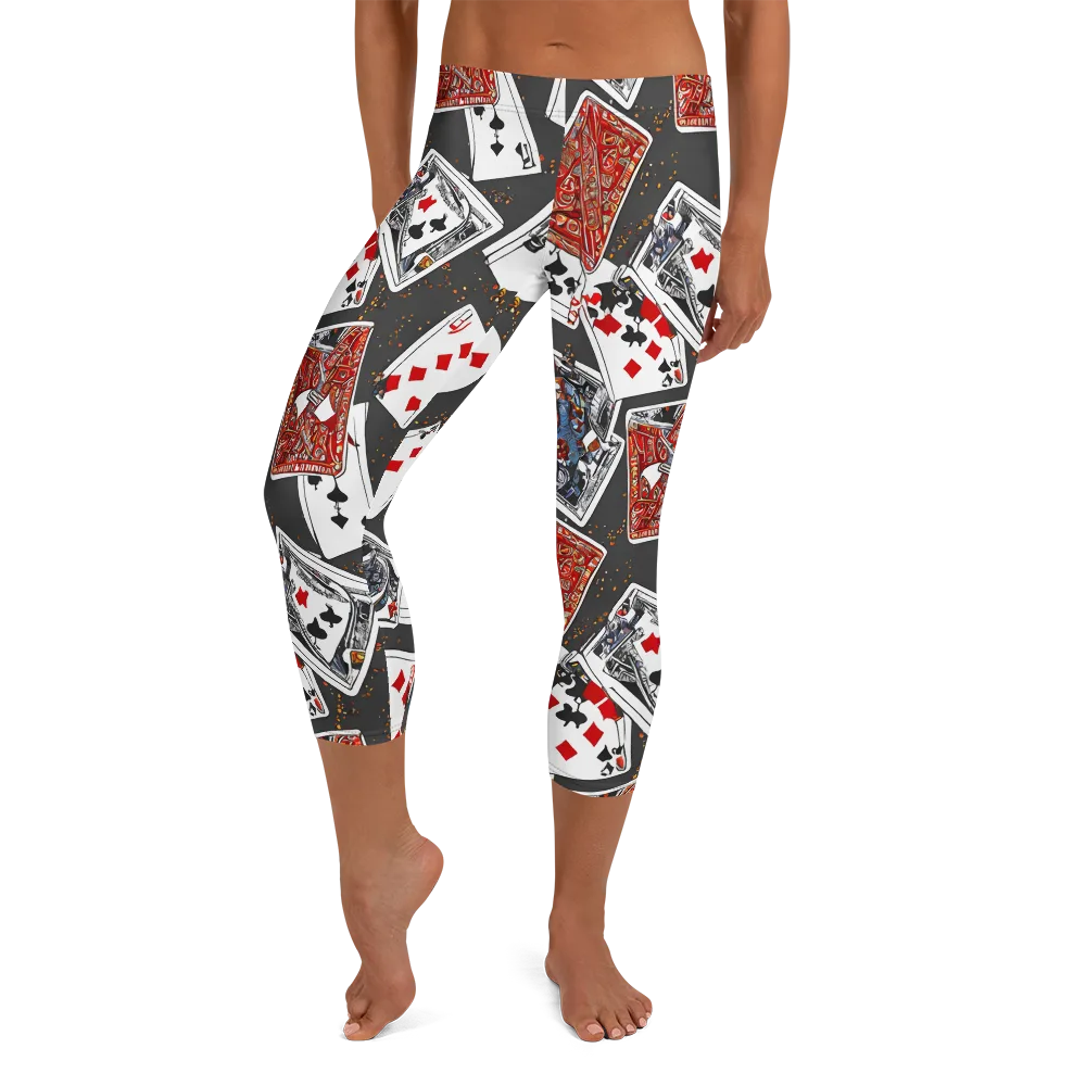 Tessellation, By Rockwell Kent on Capri Leggings — Front