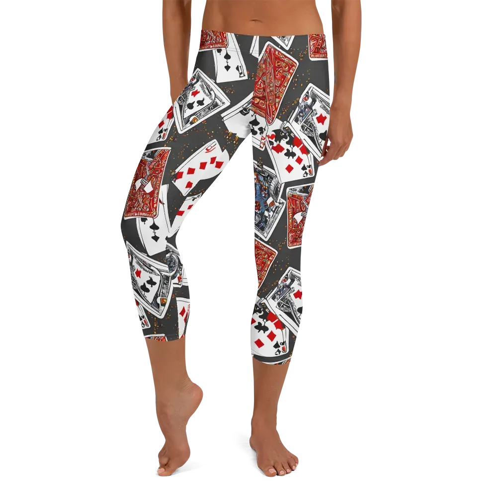 Tessellation, By Rockwell Kent on Capri Leggings — Front