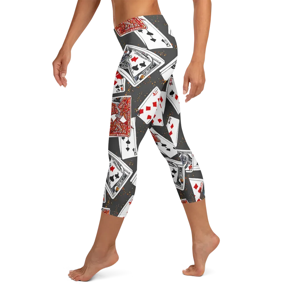 Tessellation, By Rockwell Kent on Capri Leggings — Left