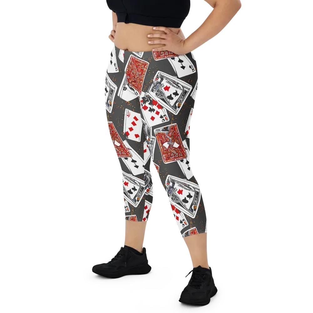 Tessellation, By Rockwell Kent on Capri Leggings — Front