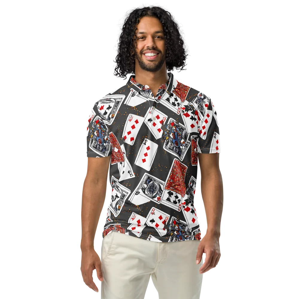 Tessellation, By Rockwell Kent on Men's Slim Fit Polo Shirt — Front