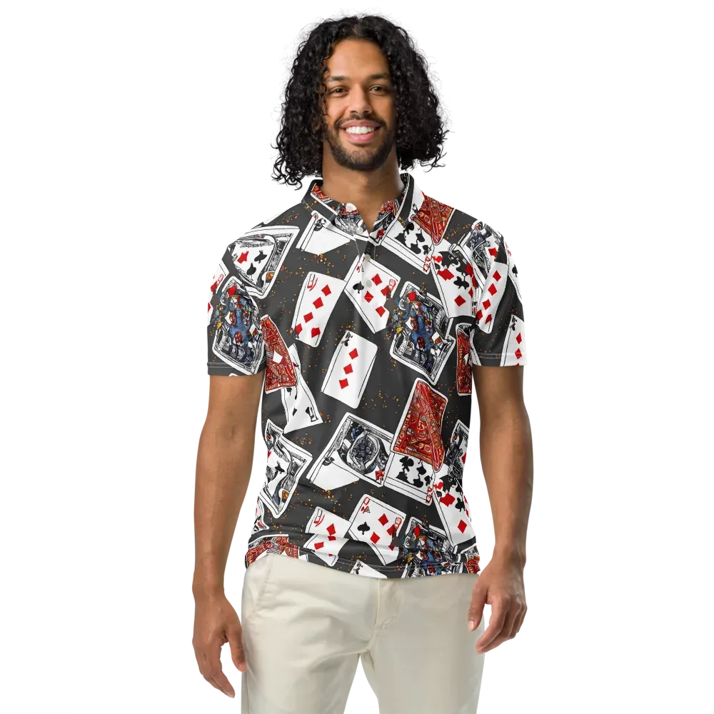 Tessellation, By Rockwell Kent on Men's Slim Fit Polo Shirt — Front