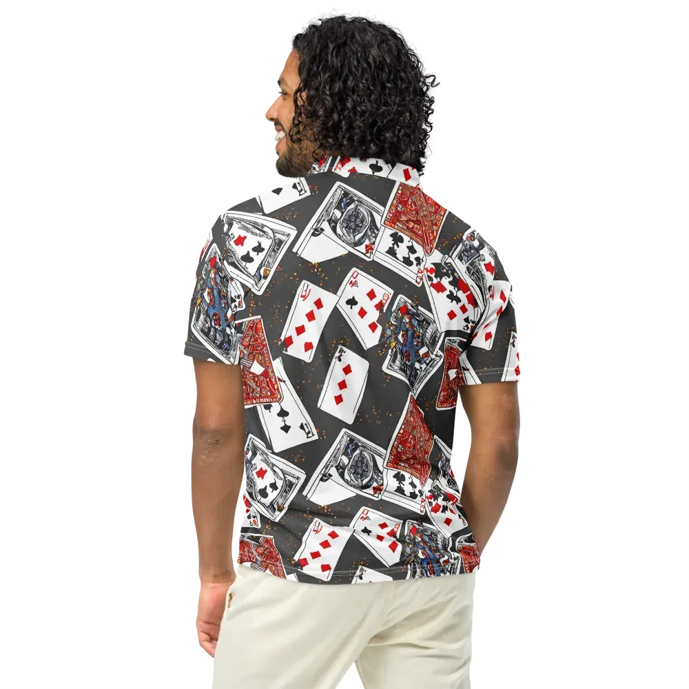 Tessellation, By Rockwell Kent on Men's Slim Fit Polo Shirt — Back