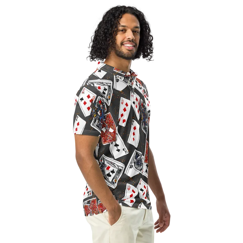 Tessellation, By Rockwell Kent on Men's Slim Fit Polo Shirt — Right Front