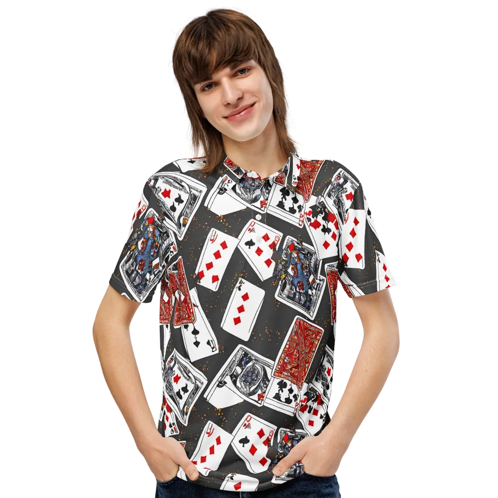 Tessellation, By Rockwell Kent on Men's Slim Fit Polo Shirt — Front