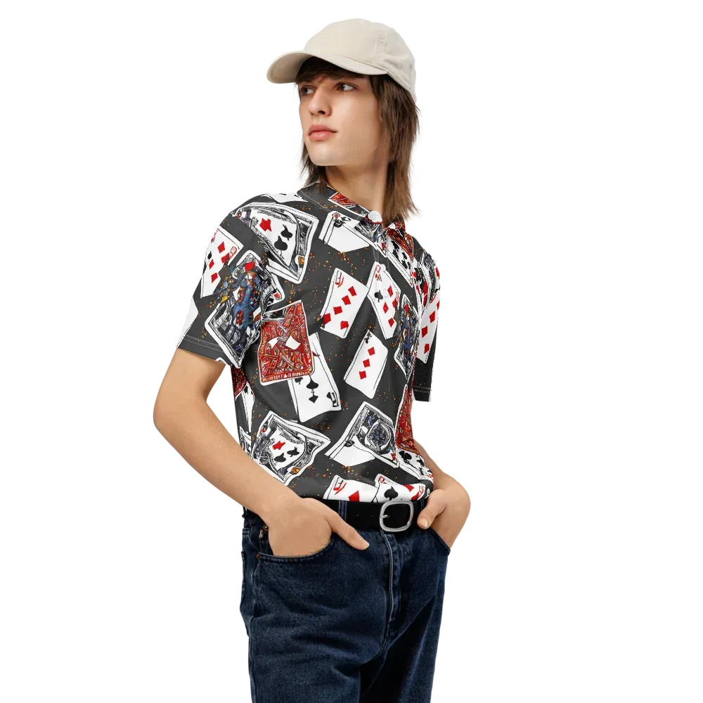 Tessellation, By Rockwell Kent on Men's Slim Fit Polo Shirt — Right Front