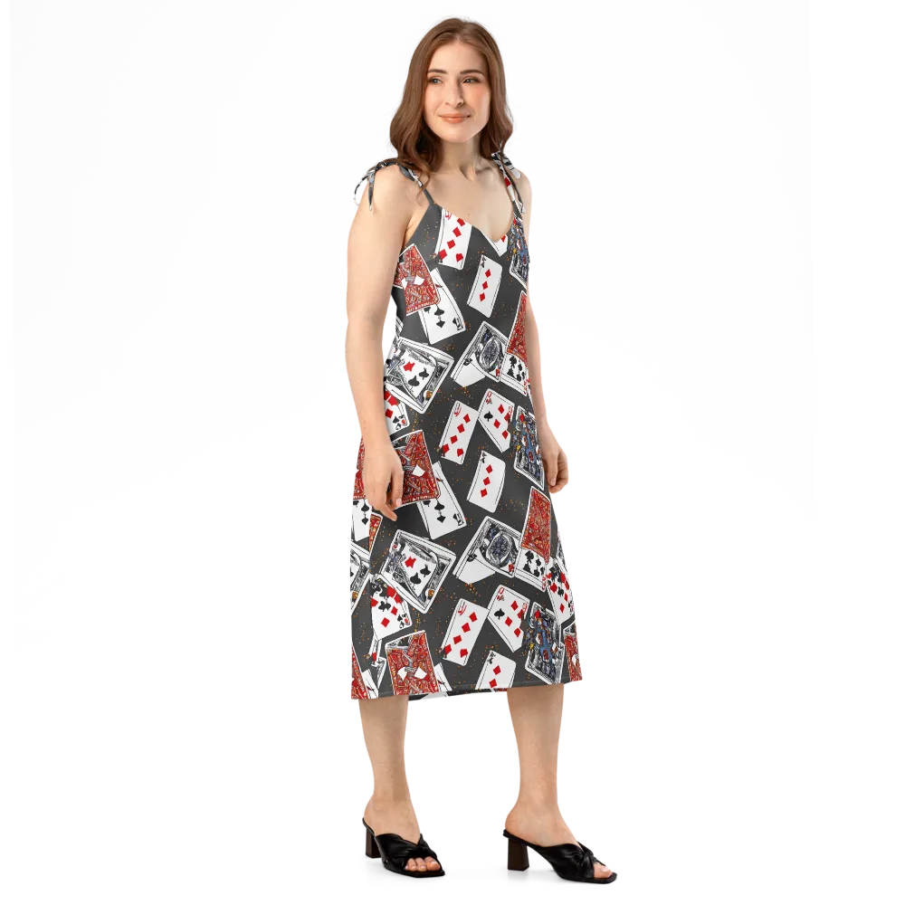 Tessellation, By Rockwell Kent on Slip Dress — Right Front