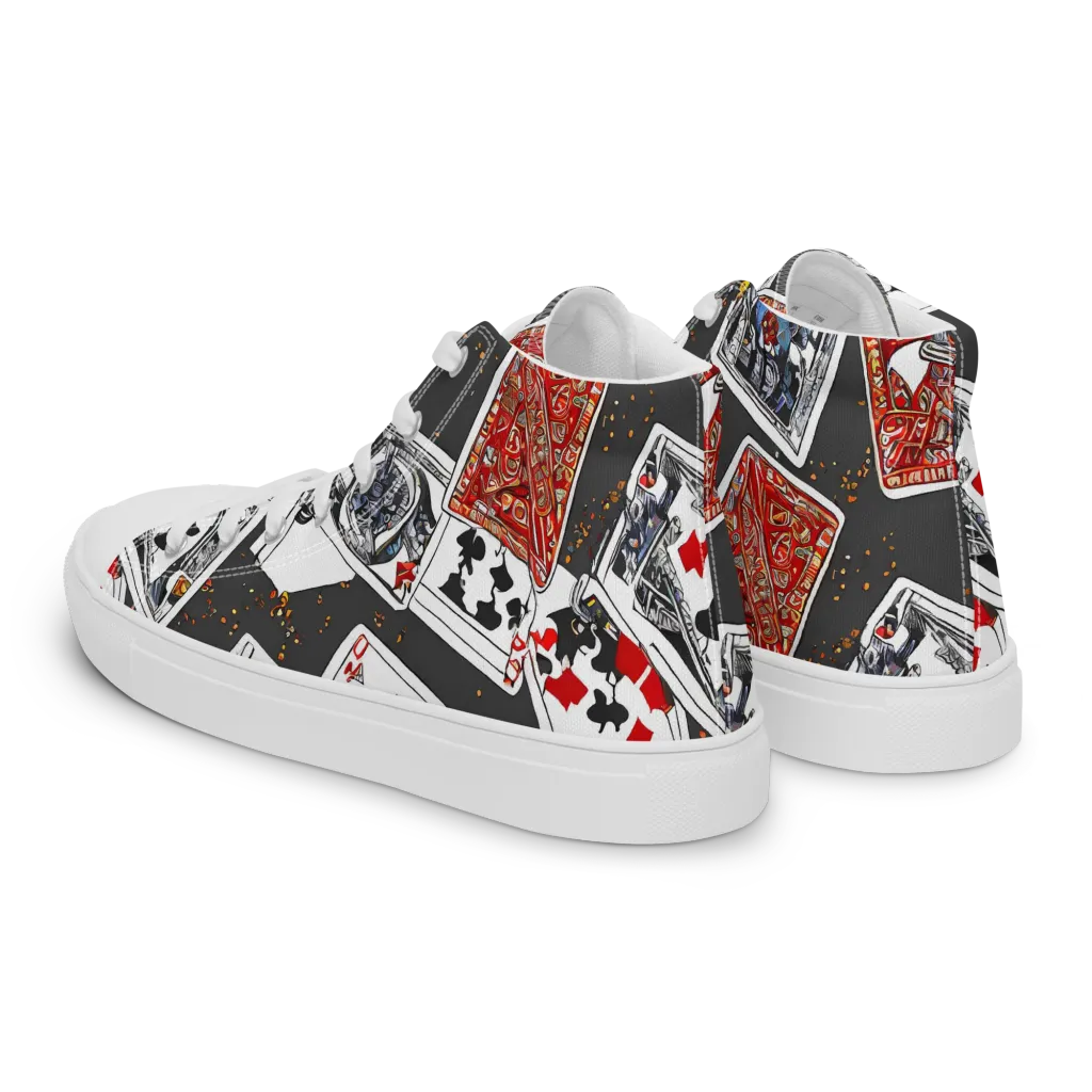 Tessellation, By Rockwell Kent on Men's High Top Canvas Shoes — Left Back