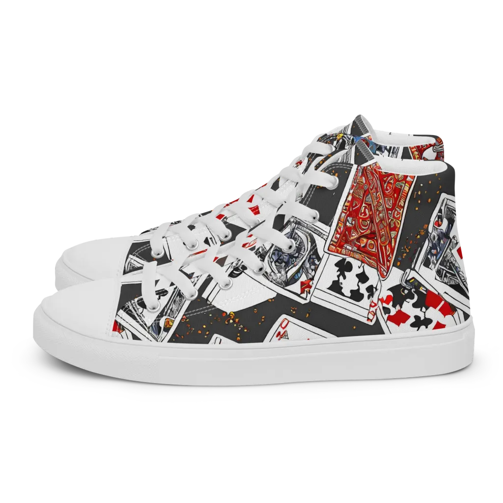 Tessellation, By Rockwell Kent on Men's High Top Canvas Shoes — Left