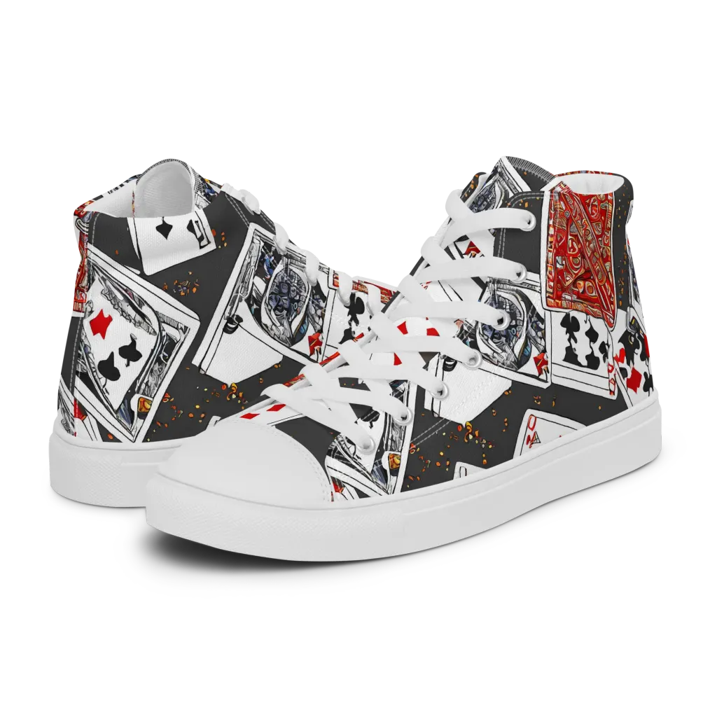 Tessellation, By Rockwell Kent on Men's High Top Canvas Shoes — Left