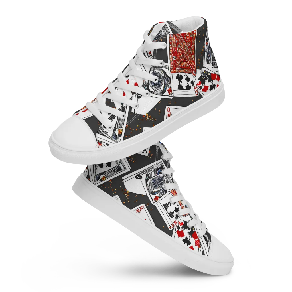 Tessellation, By Rockwell Kent on Men's High Top Canvas Shoes — Front