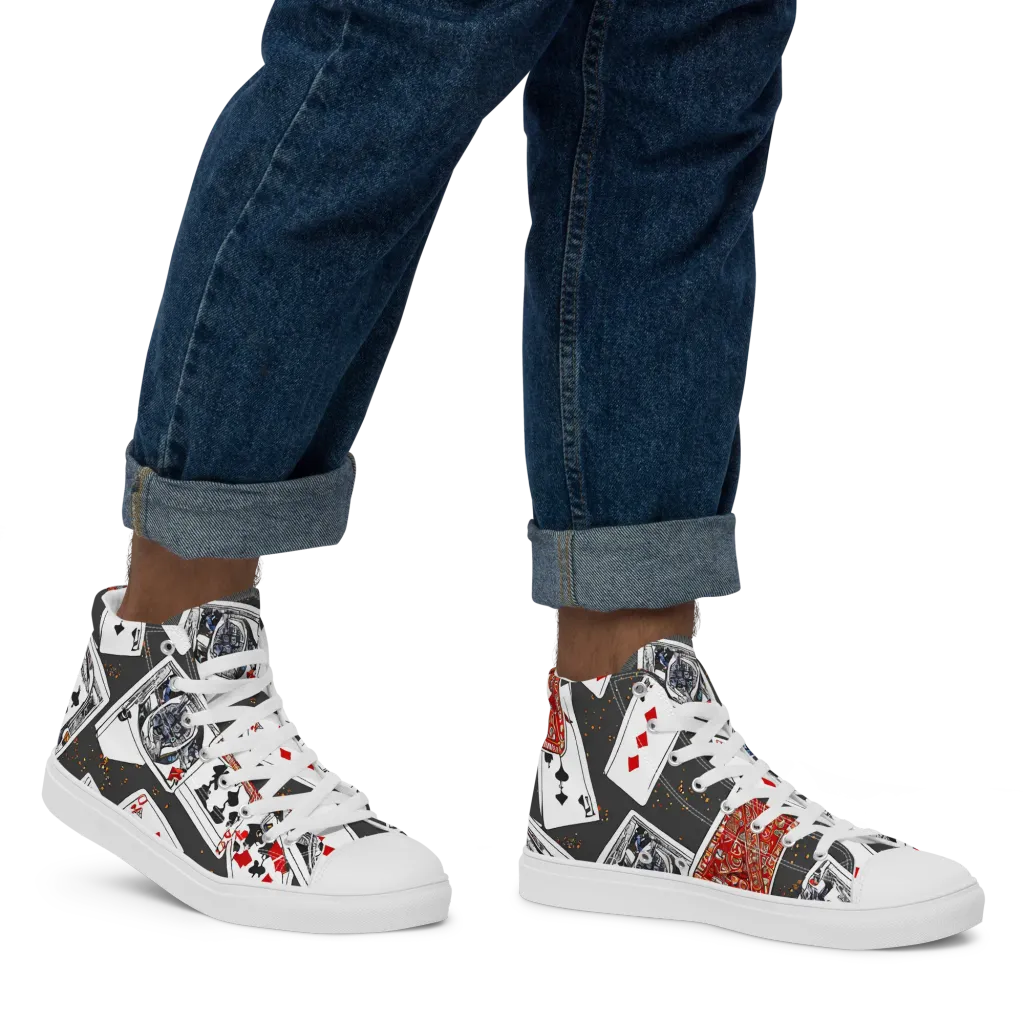 Tessellation, By Rockwell Kent on Men's High Top Canvas Shoes — Right
