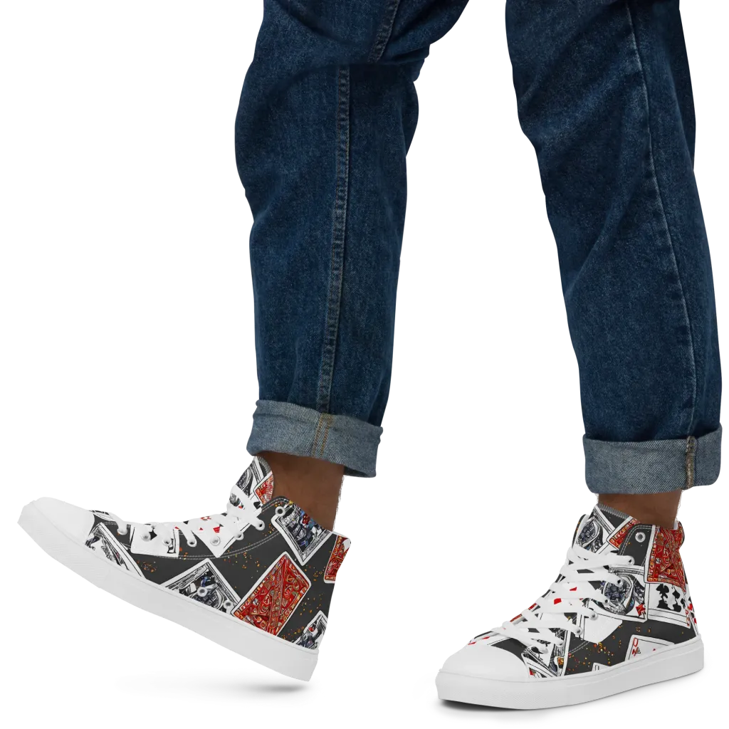 Tessellation, By Rockwell Kent on Men's High Top Canvas Shoes — Left