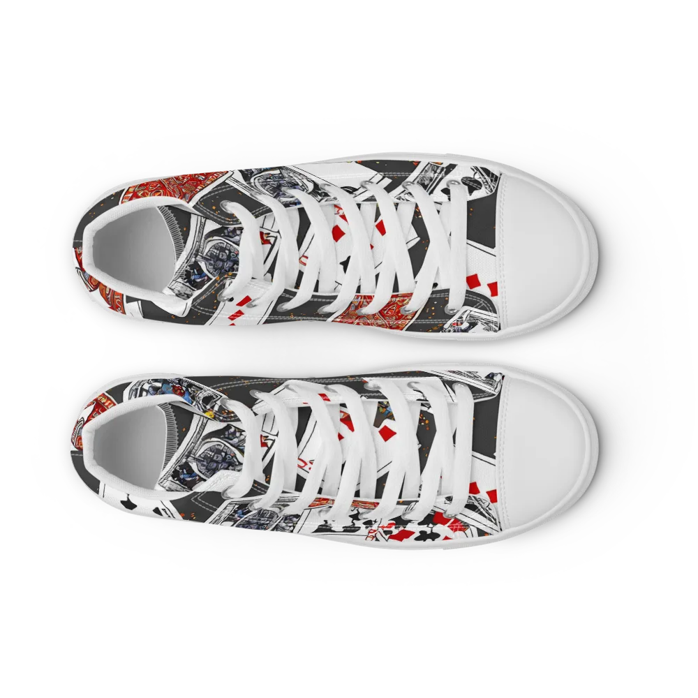 Tessellation, By Rockwell Kent on Women's High Top Canvas Shoes — Front