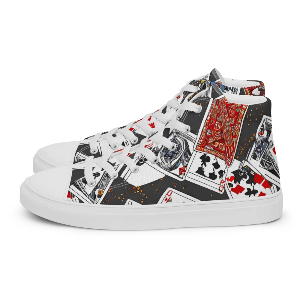 Tessellation, By Rockwell Kent on Women's High Top Canvas Shoes — Left