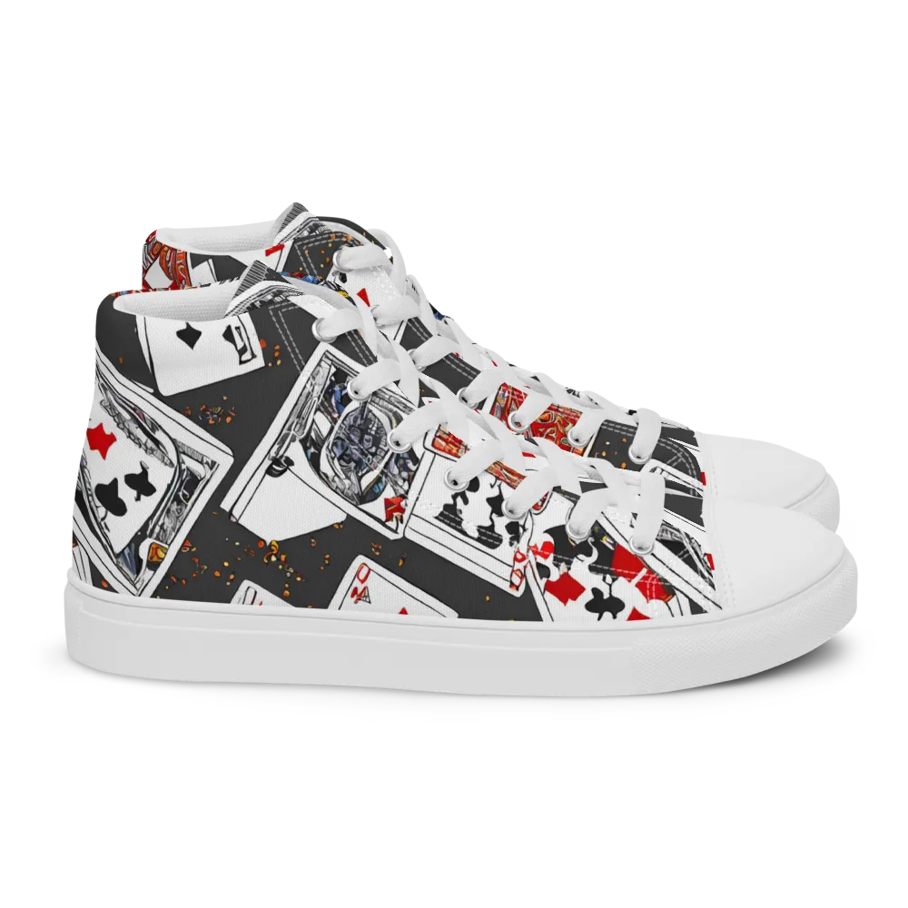 Tessellation, By Rockwell Kent on Women's High Top Canvas Shoes — Right