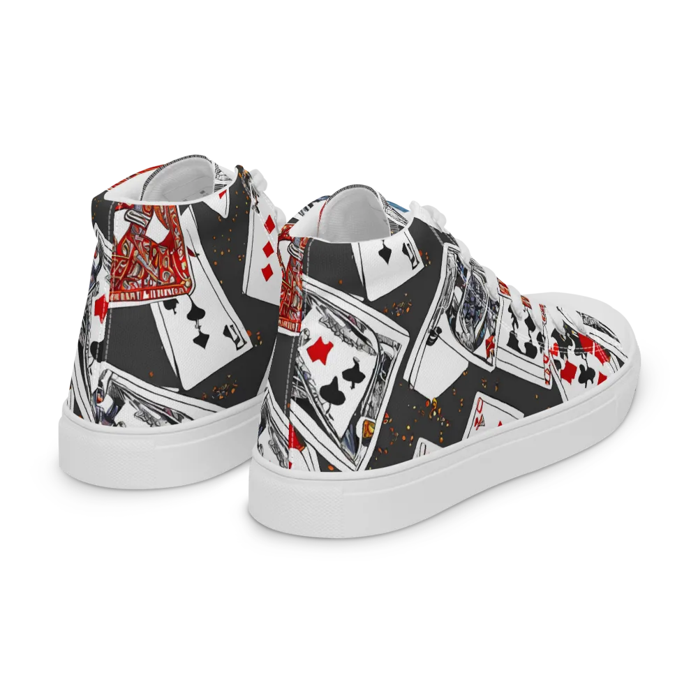 Tessellation, By Rockwell Kent on Women's High Top Canvas Shoes — Right Back