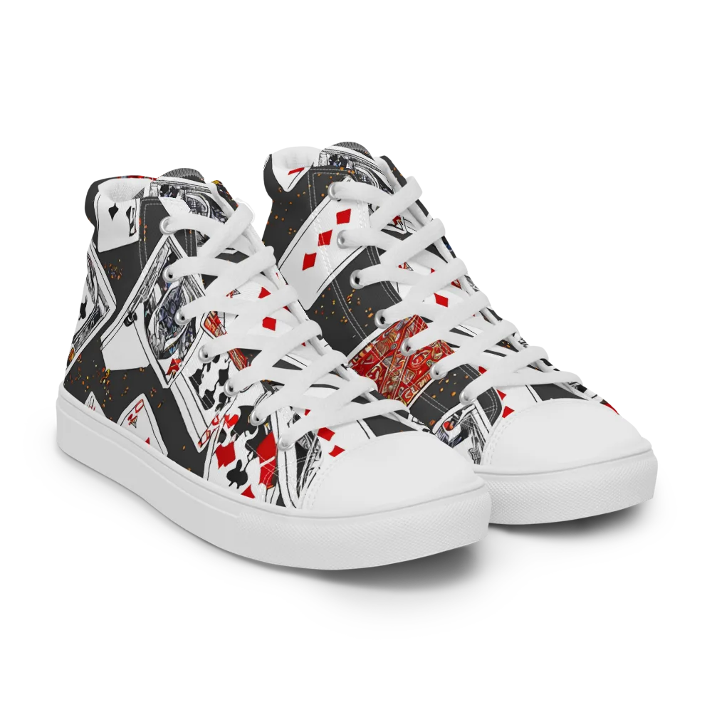 Tessellation, By Rockwell Kent on Women's High Top Canvas Shoes — Right Front