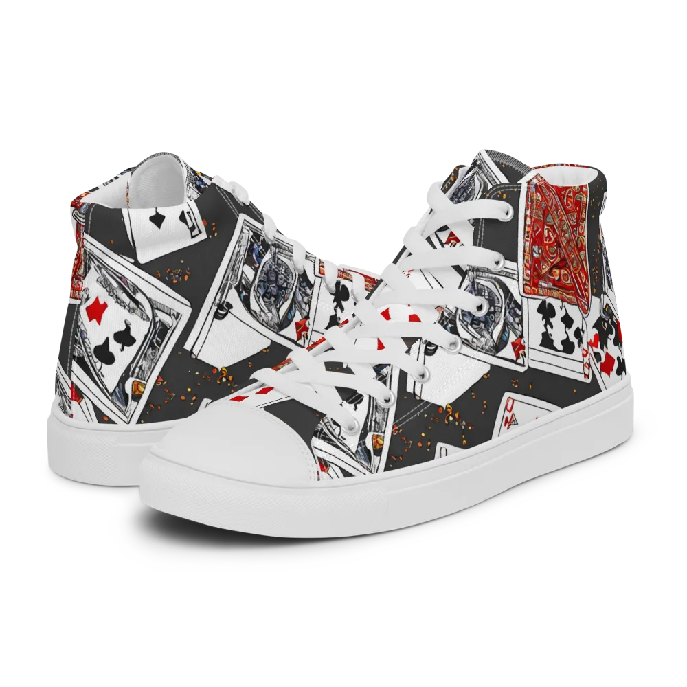 Tessellation, By Rockwell Kent on Women's High Top Canvas Shoes — Left