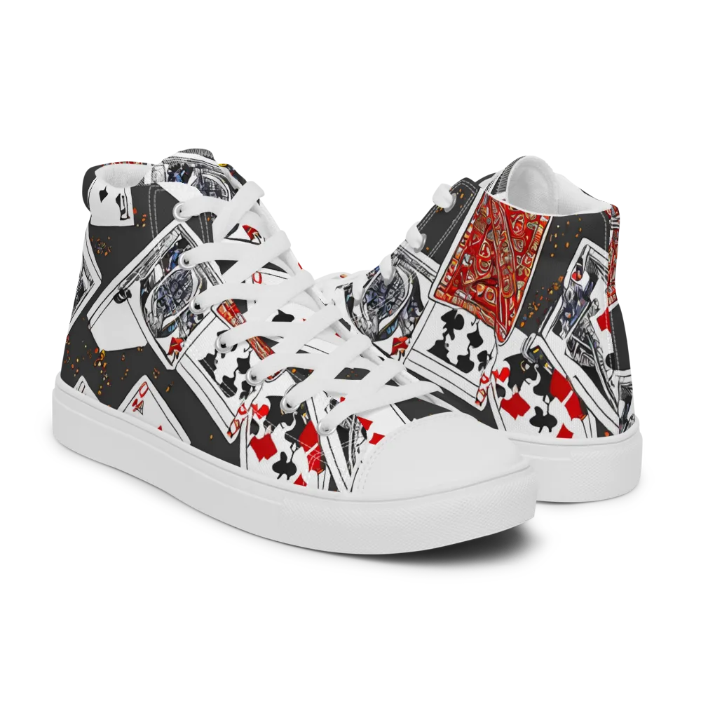Tessellation, By Rockwell Kent on Women's High Top Canvas Shoes — Right
