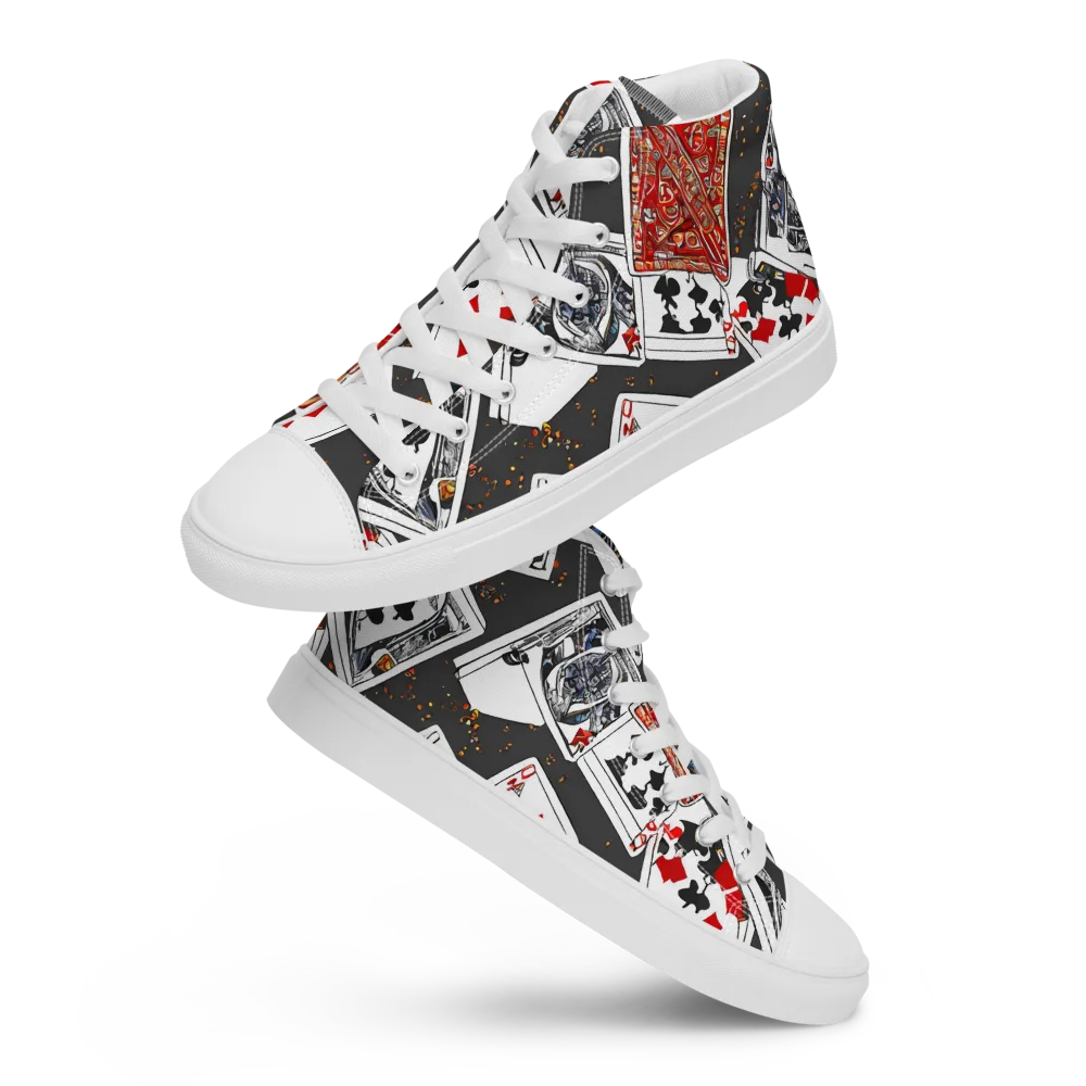 Tessellation, By Rockwell Kent on Women's High Top Canvas Shoes — Front