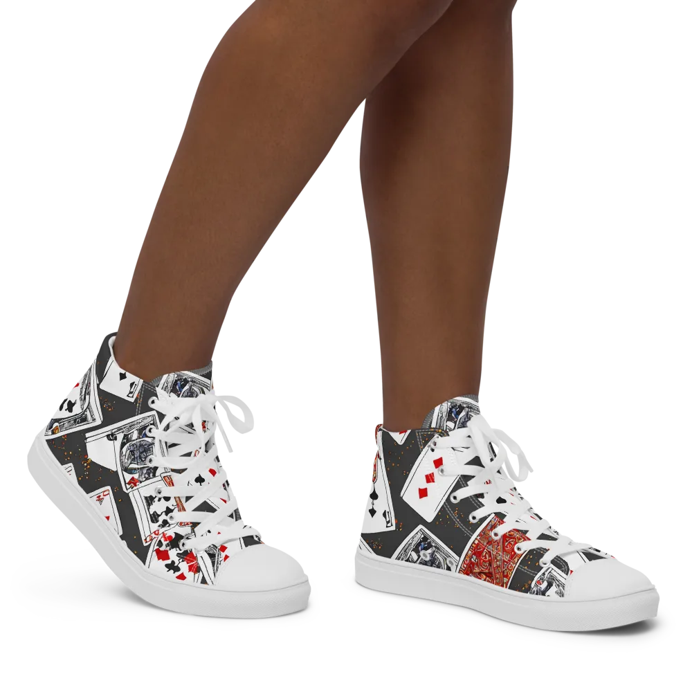 Tessellation, By Rockwell Kent on Women's High Top Canvas Shoes — Right