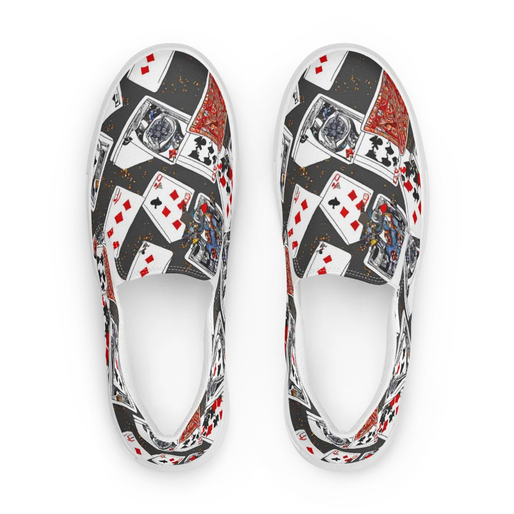 Tessellation, By Rockwell Kent on Men's Slip-On Canvas Shoes — Front