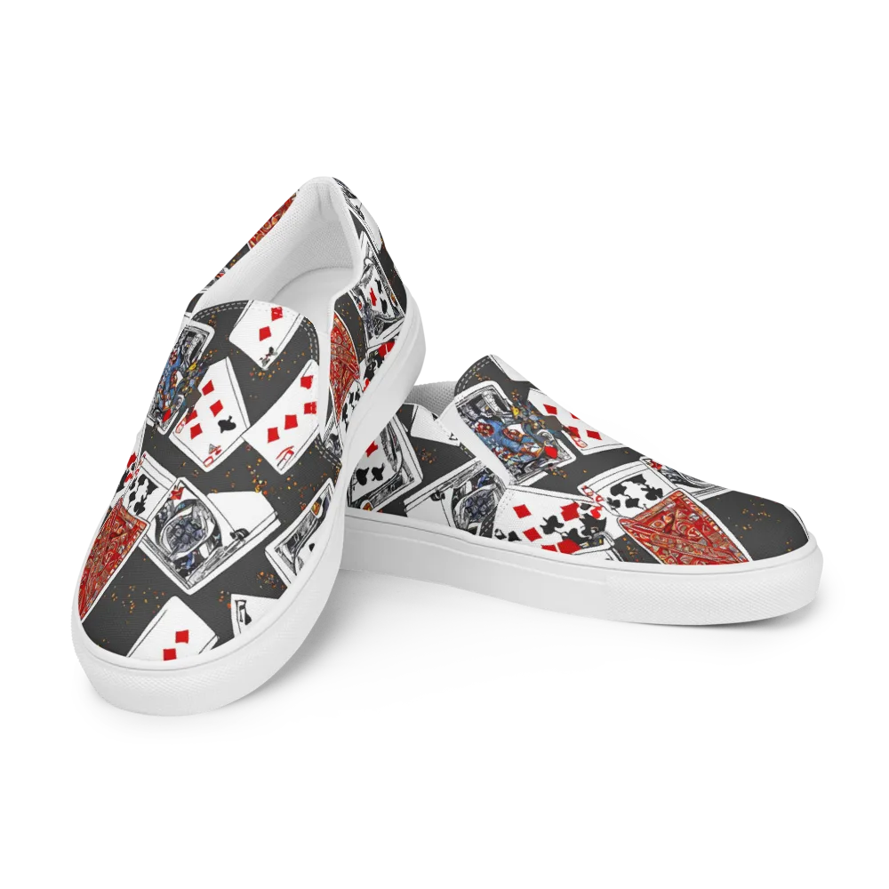 Tessellation, By Rockwell Kent on Men's Slip-On Canvas Shoes — Left Front