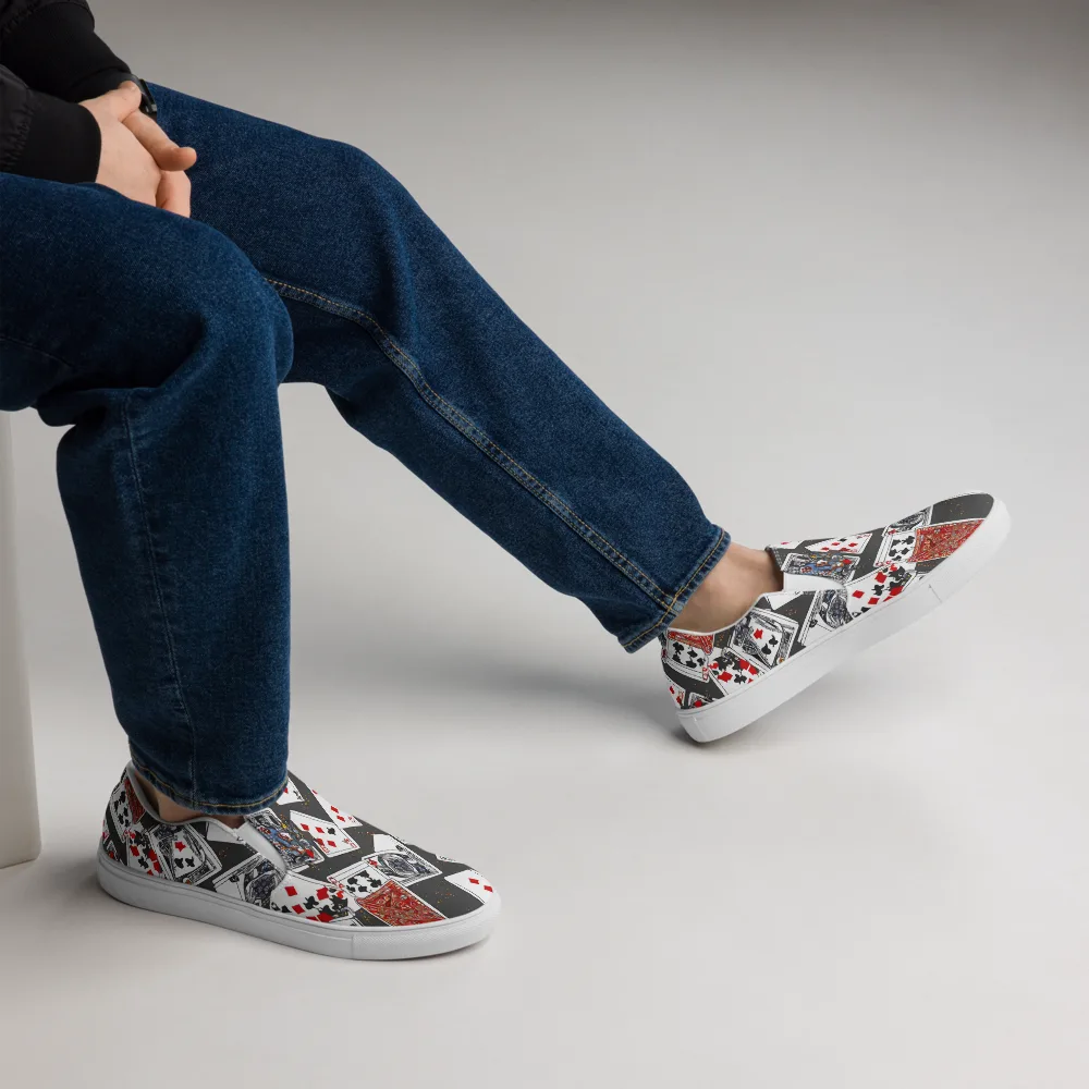Tessellation, By Rockwell Kent on Men's Slip-On Canvas Shoes — Right