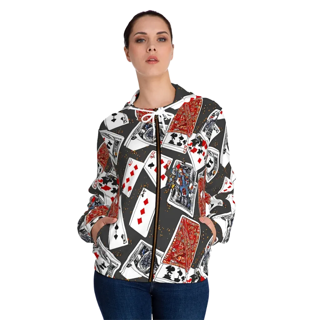 Tessellation, By Rockwell Kent on Women's Full-Zip Hoodie — Front On Person