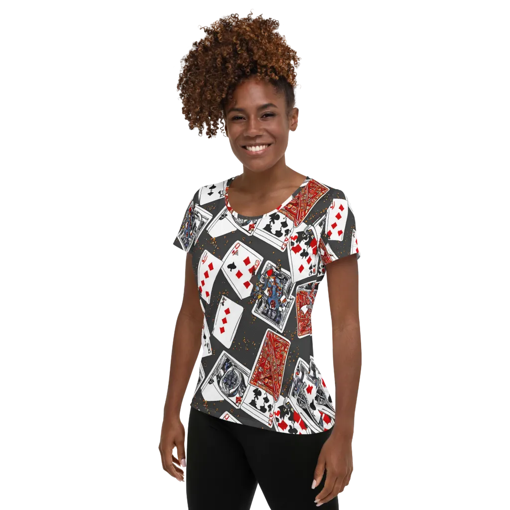 Tessellation, By Rockwell Kent on Women's Athletic T-Shirt — Left
