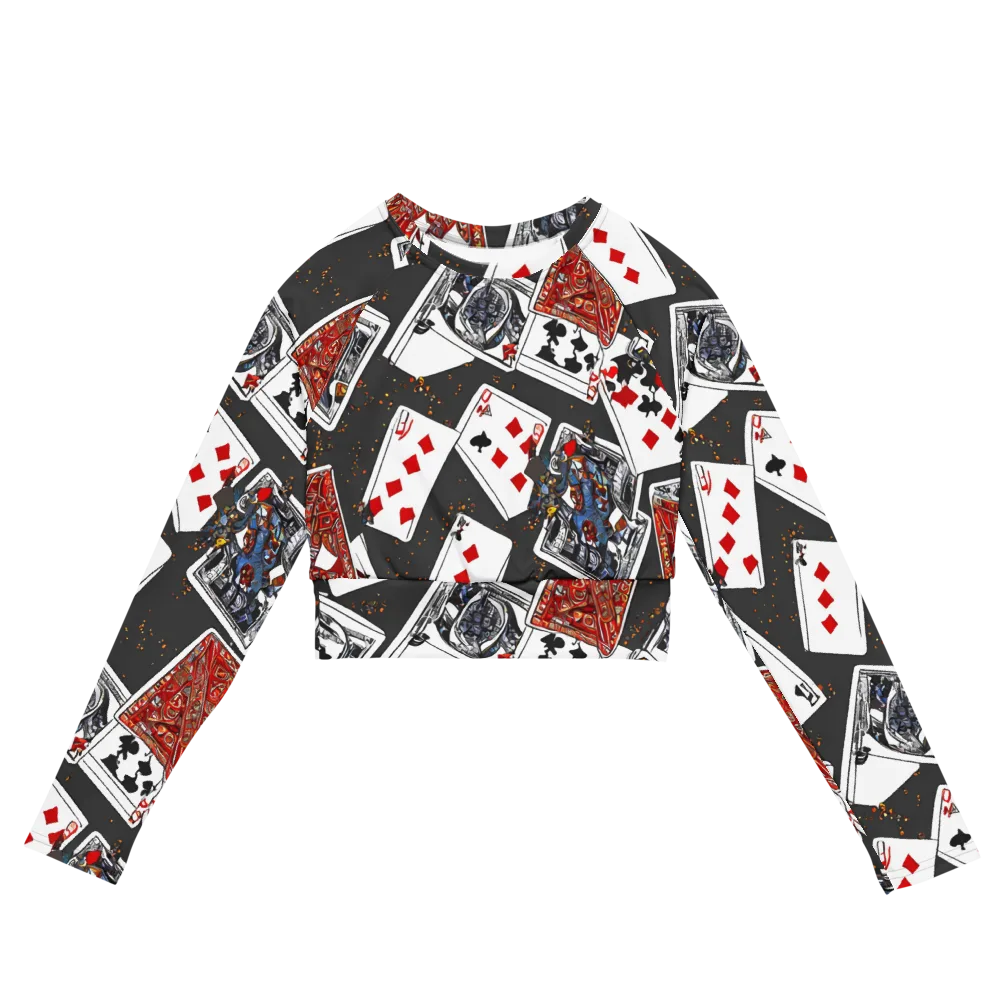 Tessellation, By Rockwell Kent on Long Sleeve Crop Top — Front