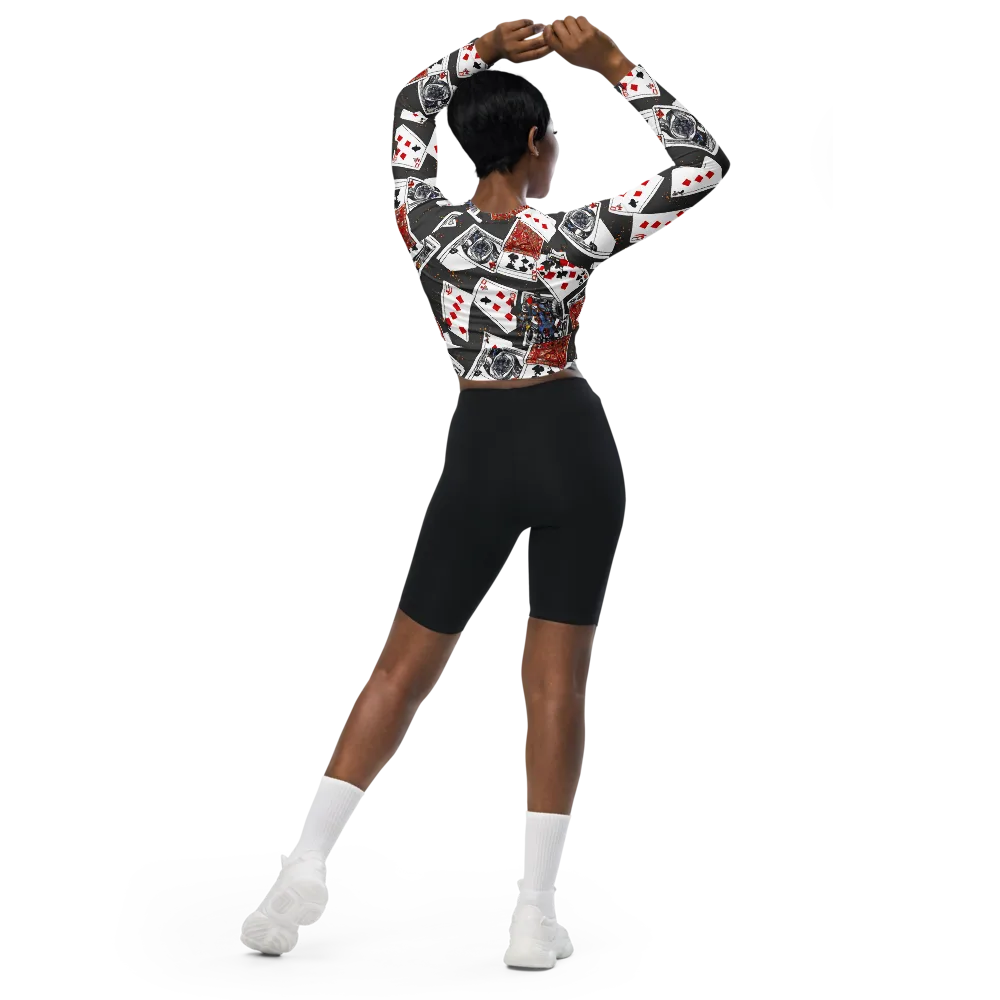 Tessellation, By Rockwell Kent on Long Sleeve Crop Top — Back
