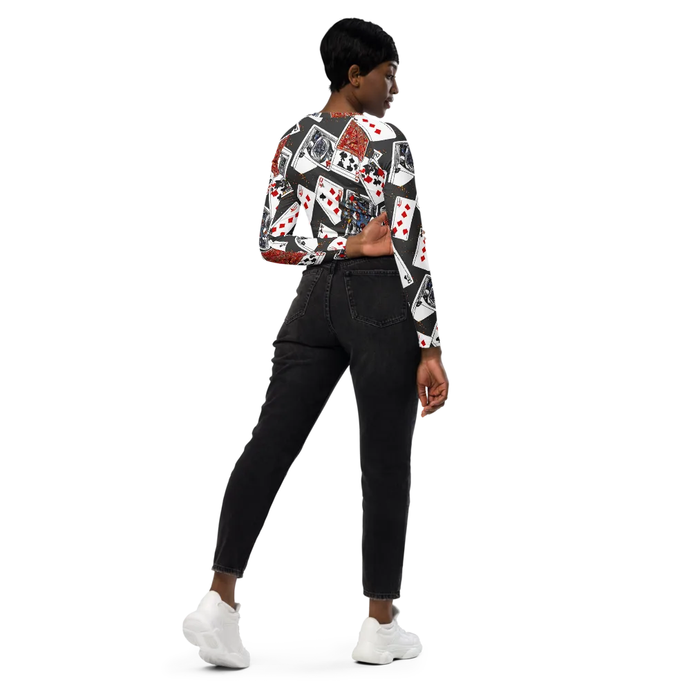Tessellation, By Rockwell Kent on Long Sleeve Crop Top — Right Back