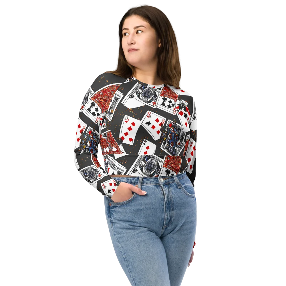 Tessellation, By Rockwell Kent on Long Sleeve Crop Top — Front