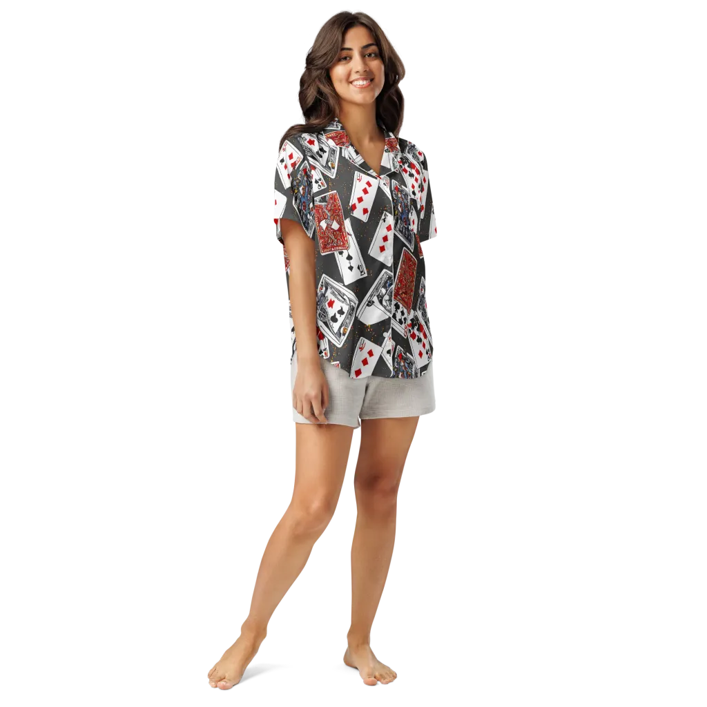 Tessellation, By Rockwell Kent on Women's Short Sleeve Pajama Top — Front