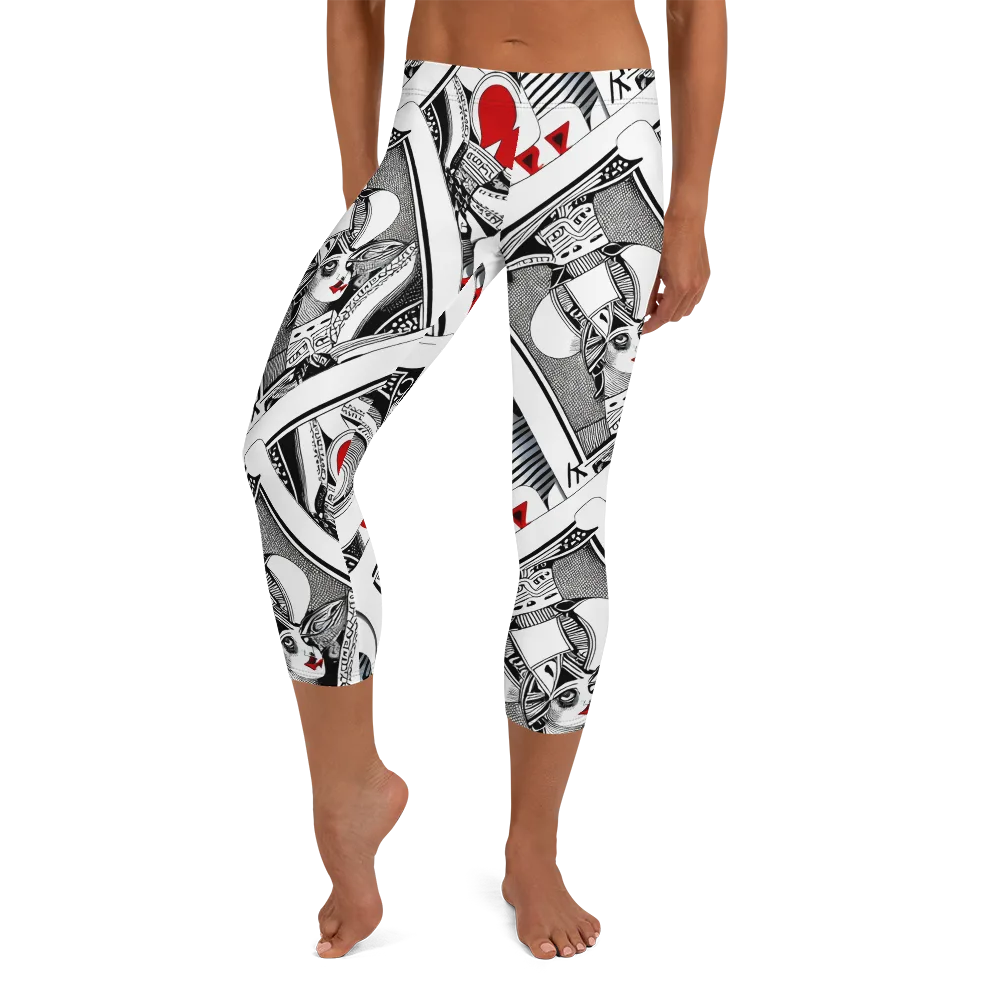 Fashion Print, By Carl Rahl on Capri Leggings — Front