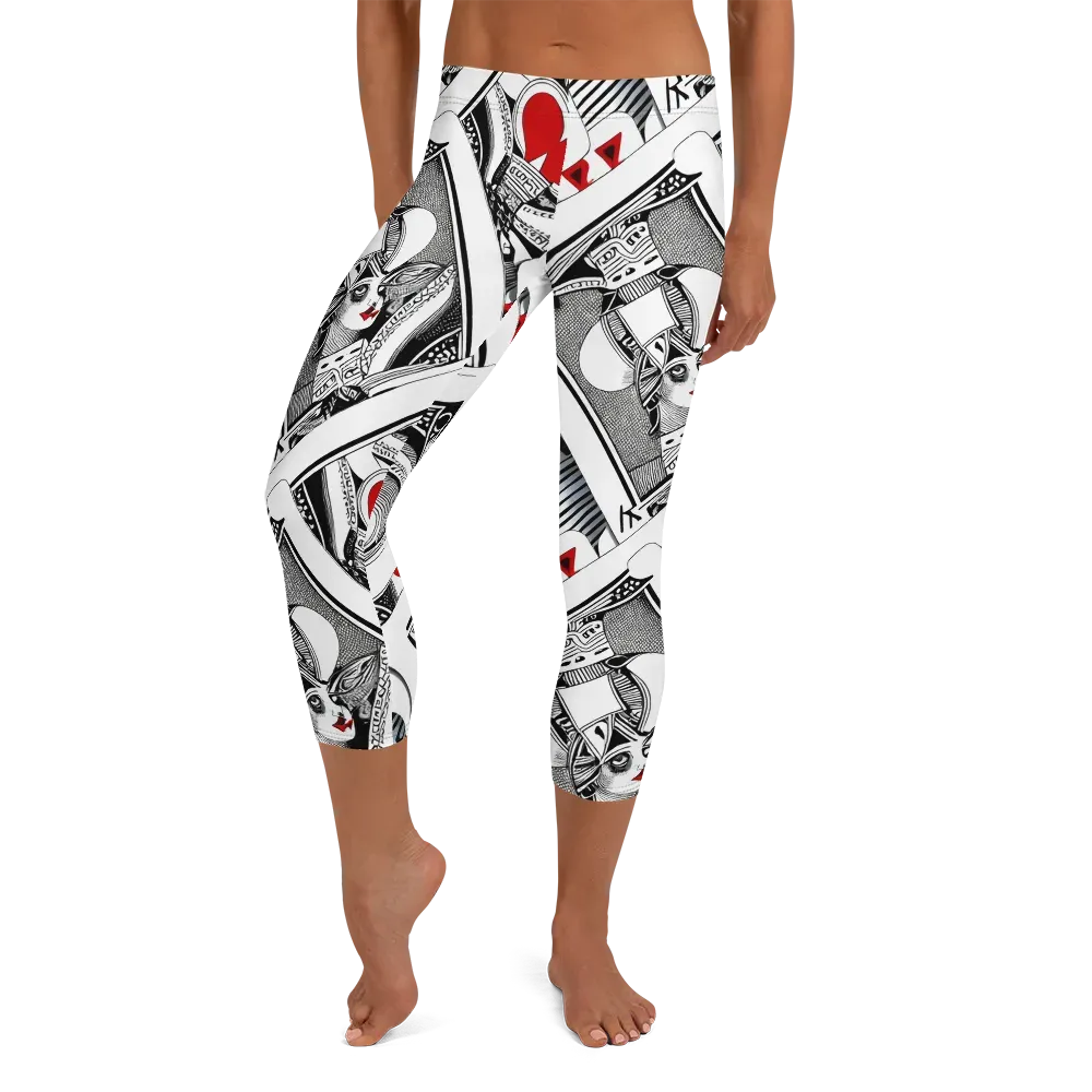 Fashion Print, By Carl Rahl on Capri Leggings — Front