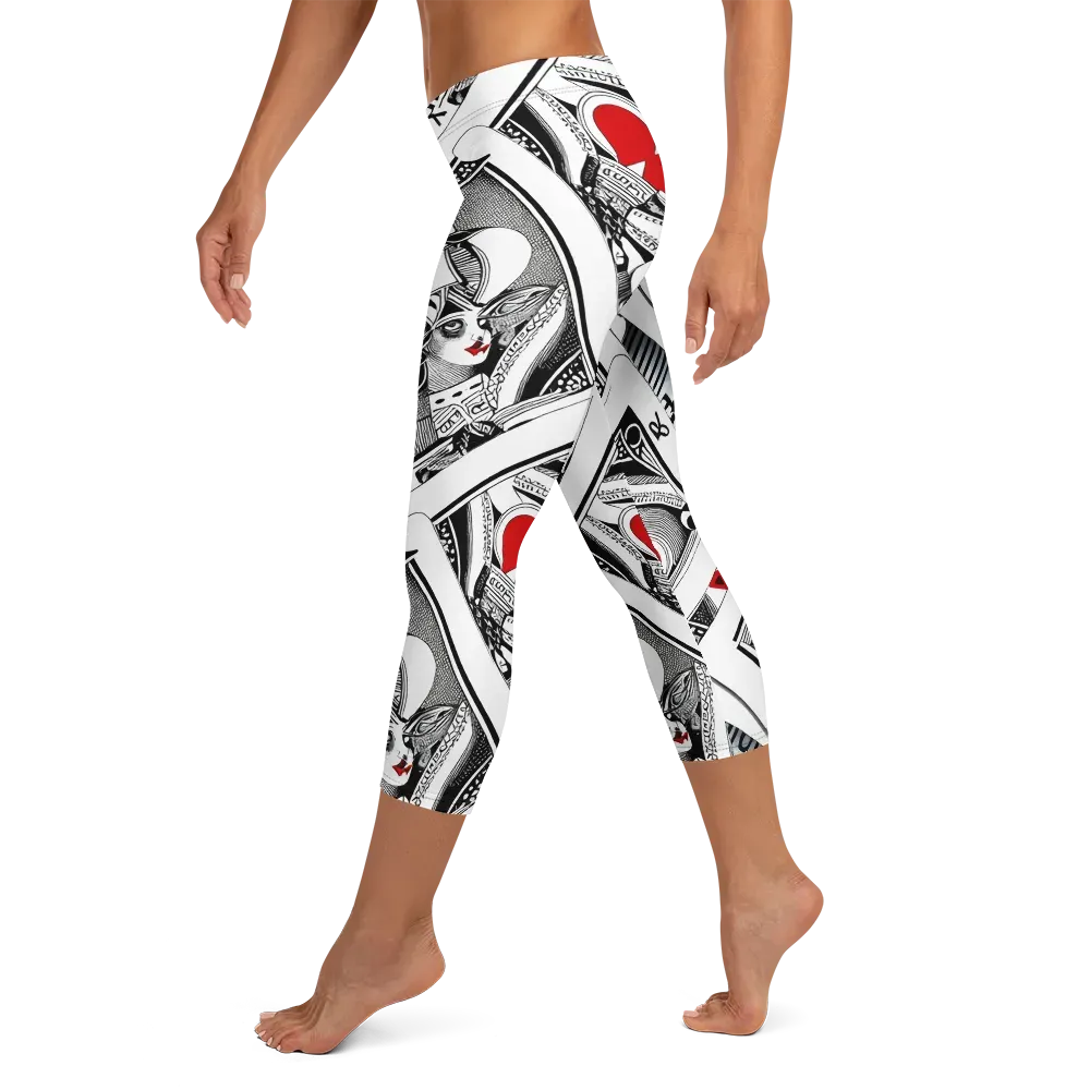 Fashion Print, By Carl Rahl on Capri Leggings — Left