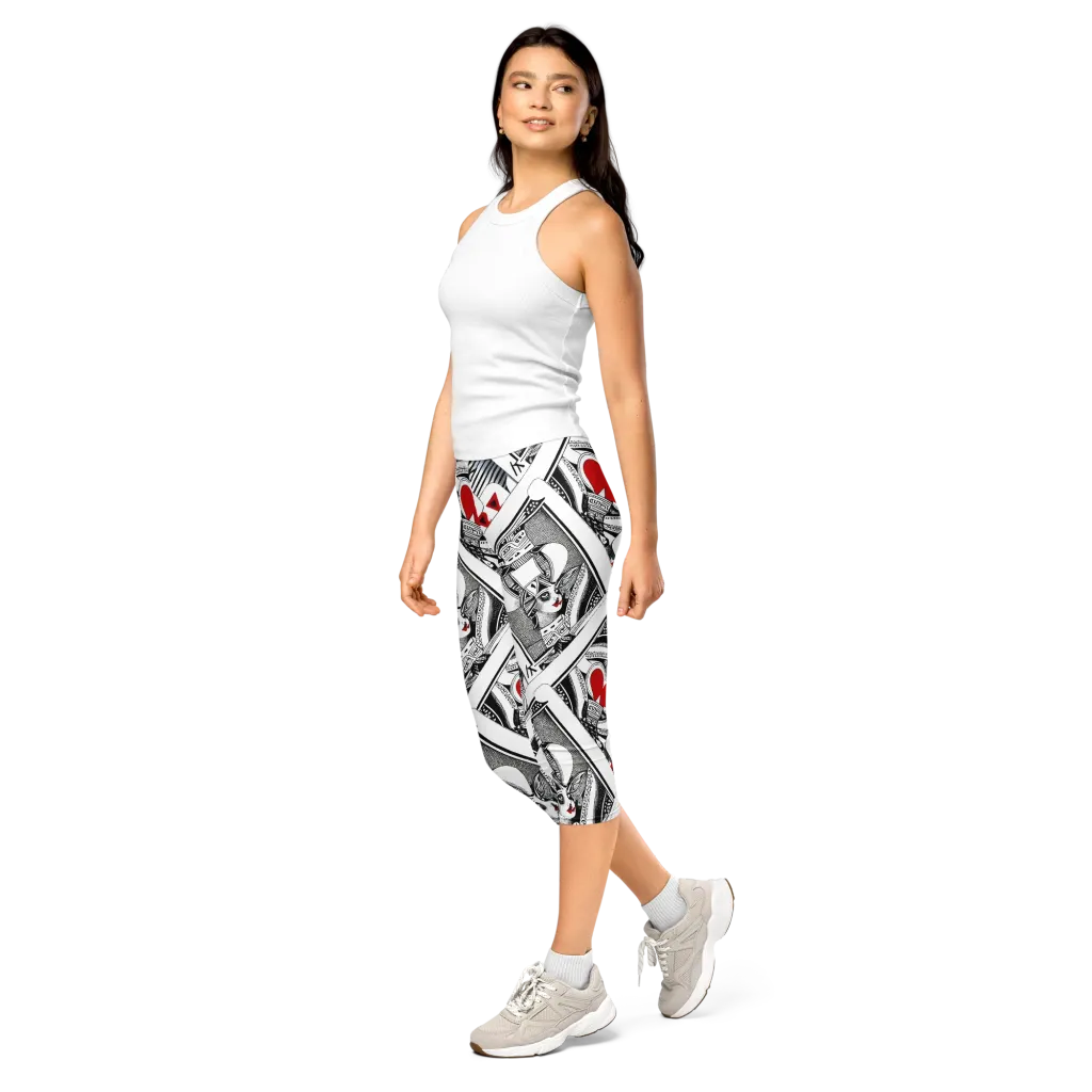 Fashion Print, By Carl Rahl on Capri Leggings — Left Front