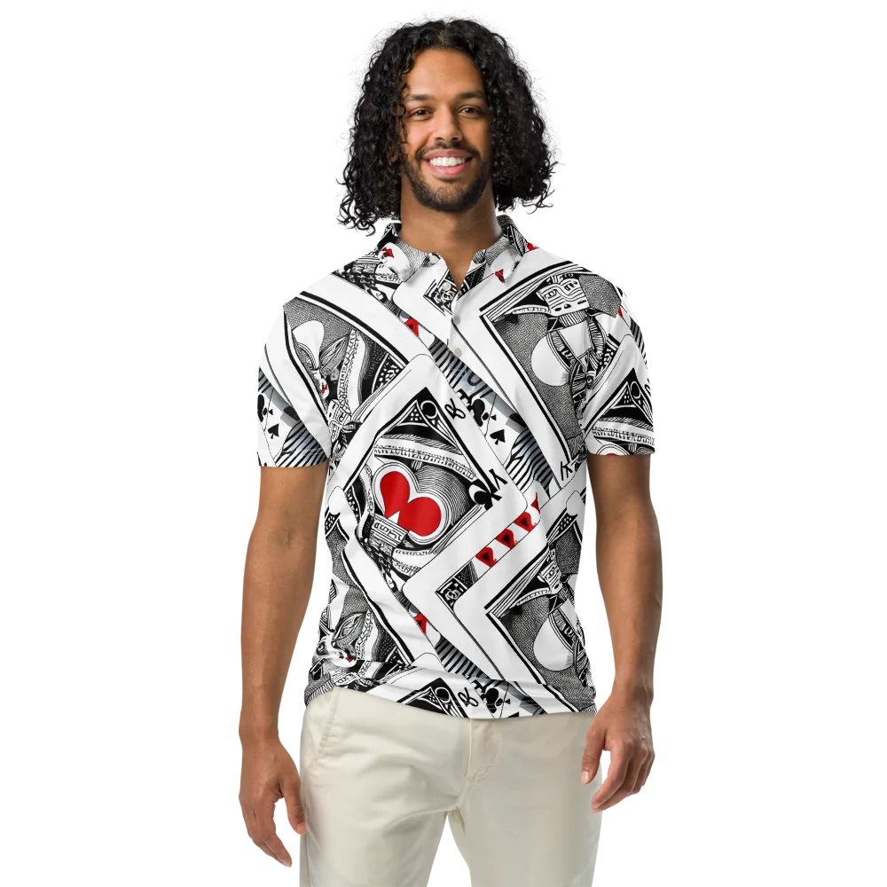 Fashion Print, By Carl Rahl on Men's Slim Fit Polo Shirt — Front