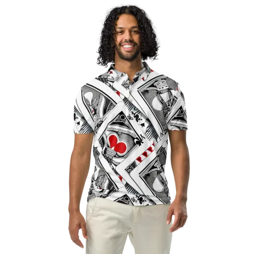 Fashion Print, By Carl Rahl on a Men's Slim Fit Polo Shirt