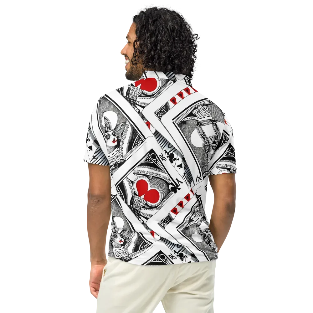 Fashion Print, By Carl Rahl on Men's Slim Fit Polo Shirt — Back